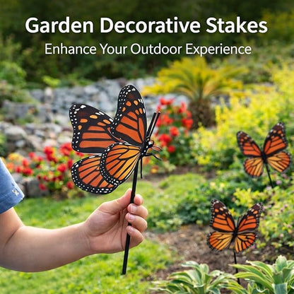 Garden Decorative Stakes 3PCS, Waterproof Acrylic 3D Yard Art Ornaments for Lawns Pathway - Multipurpose Outdoor Patio Decor, Easy Installation, Durable Garden Accessories