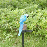 Parrot Decor Garden Solar Light up Figurine Animal Outdoor Stakes Decorative Waterproof LED Decorations for Outside Backyard Decoration Porch Lawn Ornaments Blue