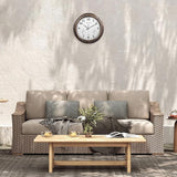 Outdoor Clocks Waterproof, 18 in Large Outdoor Clock for Patio w/Thermometer Hygrometer, Silent Battery Operated Decorative Vintage Outdise / Indoor Wall Clock for Living Room/Bathroom/Pool, Bronze