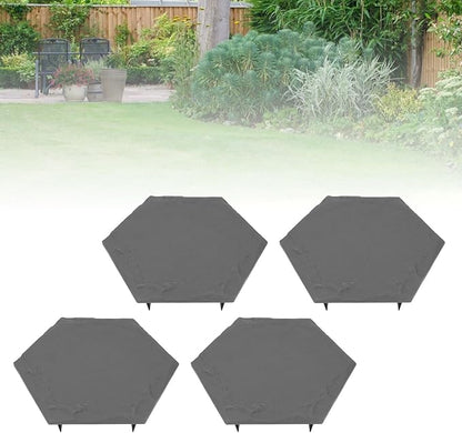 4Pcs Large Stepping Stones,Outdoor Stepping Stones with 24pcs Ground Stakes,Outside Flooring Pavers Decorative for Garden Yard Lawn Pathway Walk Way (Grey)