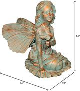 Suffolk Fairy Gabriela Bronze Patina Garden Flower Nature Statue Figurine