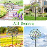 DREAMSOUL 360° Large Wind Spinner Outdoor Metal 6 Blades Windmill for Yard, 80 Inch Kinetic Wind Spinner for Patio Lawn Decor