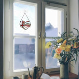 Heart Suncatcher Stained Glass Window Hangings, Heart Shaped Birthday Gift for Grandma Aunt Sister Parents, for Women Couple Annivesary Wedding Gifts for Mom