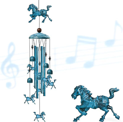 Horse Windchimes Outdoors, Decorative Wind Chimes Horse Gifts for Women/Men, Memorial/Birthday Gifts, Garden Decor for Outside, Patio or Yard, Durable Chimes for Outdoors