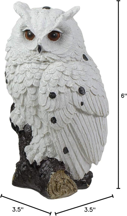 Northlight Glittered Owl Perched on a Branch Statue - 6"