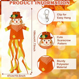 NOVWANG 2 Pcs Fall Scarecrows Windsocks, 40 Inch Outdoor Autumn Wind Sock Thanksgiving Hanging Scarecrow Decorations for Garden Patio Party Home Yard Decor