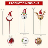Christmas Metal Garden Stakes 3-Piece Set – Vintage Style Snowman, Reindeer & Santa Outdoor Yard Decorations, Hand-Painted Rustic Winter Lawn Porch Patio Decor for Home & Garden Lovers