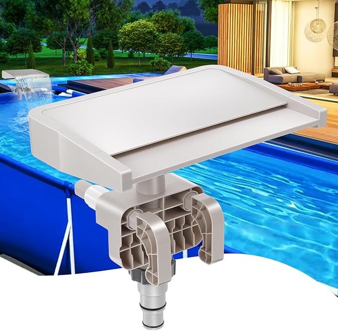 Pool Fountain, Pool Fountains for Above Ground Pools, Relaxing Waterfall Inground Swimming Pool Attachment, Water Spillway Koi Pond Waterfalls Fountains Kit Pool Cooler, Swimming Pool Accessories