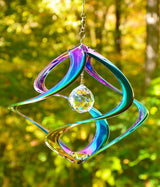 Red Carpet Studios The Original Helix Cosmix Wind Spinner Indoor/Outdoor 3-Dimensonal Garden Decor, 11-Inch, Rainbow - Crystal