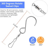 TecUnite 20 Pack Wind Spinner Swivel Hooks Clips for Hanging Wind Spinners Chimes Crystal Twisters Garden Bells Party Supply