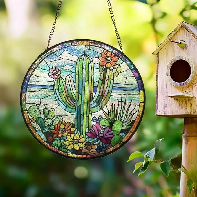 Stained Glass Window Hanging,suncatcher Stained Glass kit,Stained Glass Ornament, Garden suncatchers for Windows Hanging,Window Decor or Indoor,Gifts for Women, Lovers, Couple, Friends