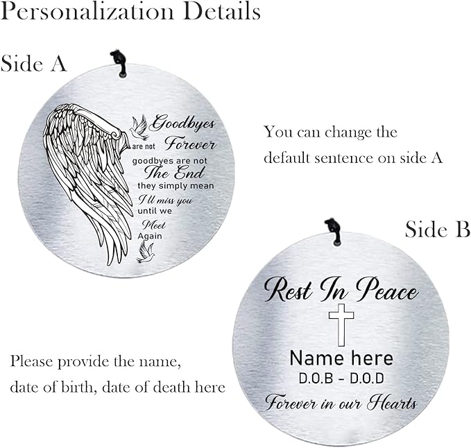 ASTARIN Personalized 30" Bereavement Wind Chimes for Outside, Memorial Gift in Remembrance of a Loved One, Sympathy Gift for Loss of Mother Father Husband, Garden Patio Decor
