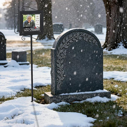 AQQHSAIN Memorial Garden Stake with Photo Stand Metal Pet Temporary Grave Marker Memorial Plaque for Loss of Loved One Cemetery Outdoor Lawn Yard Funeral Decorations
