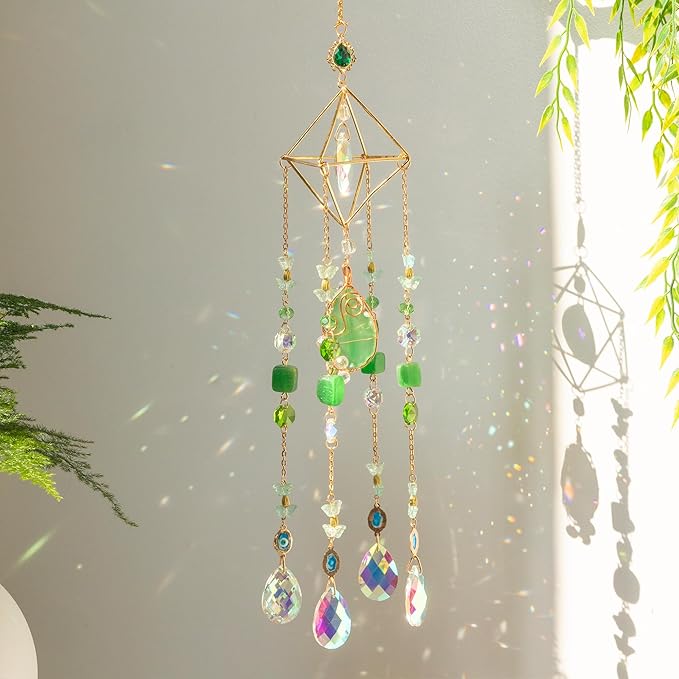 Crystal Sun Catchers Indoor Window Crystal Boho Suncatcher Hanging Rainbow Maker Decor Light Catchers for Windows Garden Outdoor Home Decoration