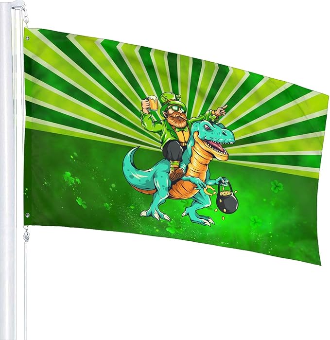 Happy St Patrick Day Flag 3x5 Ft Outdoor Indoor With Grommet Garden Yard Banner Decorative Sign