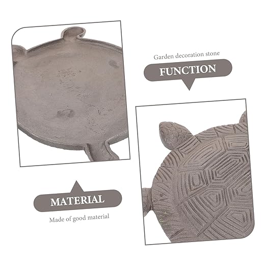 POPETPOP Cast Iron Stepping Stone for Garden Pathway Decorative Outdoor Lawn Paver Sturdy 12 Tortoise Shape for Walkways Vintage Style Garden Accessory