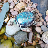 Purple Star Small Turtle Figurine Sea Turtles Figurine Little Resin Turtle for Garden Coastal Beach Decor Outdoor Outside Pond Yard Ornaments Decorations Mini Statue Women Mother Gifts Blue