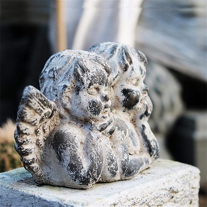 COAECJ Animal Sculpture for Garden Angel Garden Sculpture, Vintage Old Sculpture Figure Outdoor Garden Landscape Decoration Garden Garden Decoration