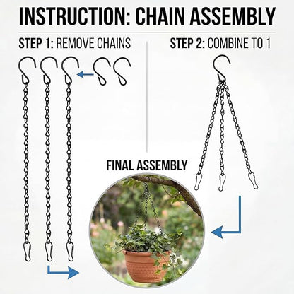 EBOOT 2 Pcs Hanging Chain for Bird Feeders, Planters, Lanterns and Ornaments (35 Inch,Black)