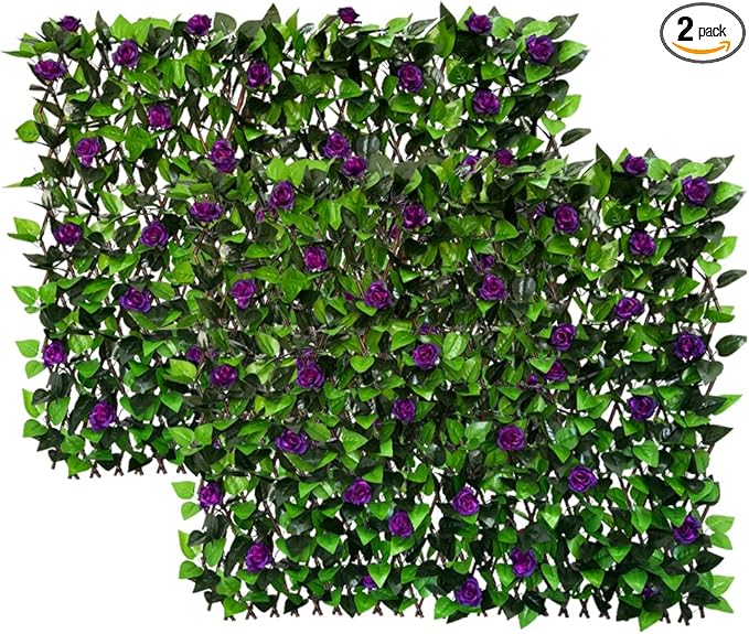 LANDGARDEN Privacy Fence Screen Artificial Leaf Faux Ivy Expandable/Stretchable Fence Cover
