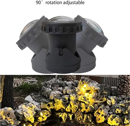 Warm White Pond Lights, 2500K Underwater Weighted Pond Light IP68 Waterproof Submersible Fountain Lights for Pond Fountain Waterfall,1 Lights