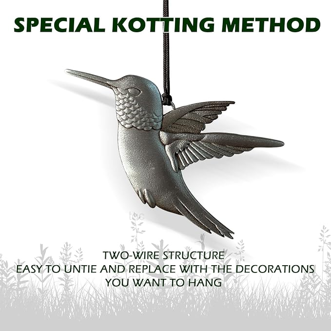 Hummingbird Wind Chimes for Outside,29 "Outdoor Wind Chimes Hummingbird Gifts for Women/Mother/Father/Christmas/Unisex,Unique Windchimes Outdoors Patio Home Yard Garden Decor(Silver)