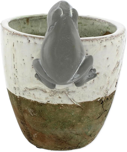 The Bridge Collection Decorative Frog Pot Hugger- Cute Climbing Frog for Hanging on Planters and Flower Pots - Fun Outdoor Plant Pot Accent for Outside Garden Decor