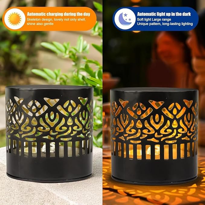 Decorative Solar Mandala Lights, Solar Mandala Lights Outdoor, Solar Powered Outdoor Wall Deck Step Lights, Mandalas Theme Waterproof Fence Light for Garden Patio Backyard Decor (2Pcs Sunflower)
