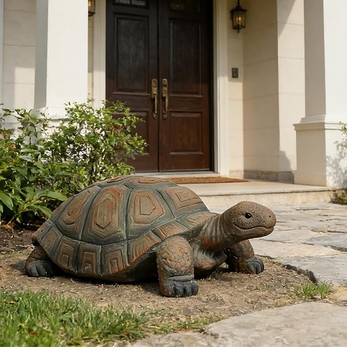 SKYFIRE Turtle Statues for Garden - 34.2” x 18.1” x 11.4” Fiber Reinforced Concrete Figurine Statue, Garden Sculptures & Statues Decor for Outdoors, Lawn, Yard - Outdoor Ornaments Gardening Gifts