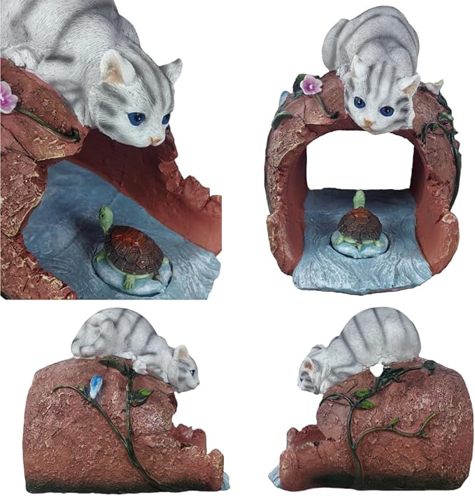 coolboy Gutter Downspout Extension Cat Statues Garden Decoration,Animal Resin Statue Outdoor Decor,Gutter Extension Decorative,Downspout Diverter,3"×4" Downspout Extender Diverter Splash Block