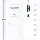 Woodstock Chimes Bells of Paradise Medium 32" Green Outdoor Memorial Gift, Wind Chimes for Backyard, Porch, Garden Patio Decor, Deep Tone Windchime BPMGR