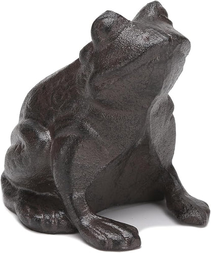 BRASSTAR Cast Iron Lying Frog Statue Lawn Garden Farm Home Figurine Outdoor Decoration TQGJPT510