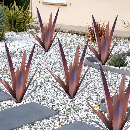 Large Tequila Rustic Sculpture, Wind Resistant Metal Agave Plants Garden Art for Outdoor Home Decor, DIY Hand Painted Metal Agave Yard Sculpture Statue Garden Lawn Ornament Gift (1, Brown)