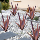 EROCK 2 Pcs Tequila Rustic Sculpture, Wind Resistant Metal Agave Plant Outdoor Home Decor, DIY Rustic Hand Painted Metal Agave Garden Art Plant Country Sculpture Statue Patio Stake Lawn Ornament Gift