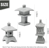 Saihisday 3pcs Miniature Pagoda Statues Japanese Style Pagoda Lantern Asian Decor Square Chinese Pagoda Statue for Zen Garden Indoor Outdoor Decor Micro Rockery Landscape Kit