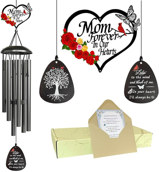40"Memorial Wind Chimes for Loss of Mother, Wind Chimes in Memory of a Loved one,Memorial Gifts for Loss of Mom,Sympathy Gifts, Bereavement Condolence Remembrance Gift ,Large Wind Chime Outside