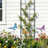 hogardeck Garden Decor for Outside, Set of 4 Metal Butterfly Decorative Garden Stakes for Spring Decor, Yard Art Garden Decorations for Outdoor Lawn Pathway Patio