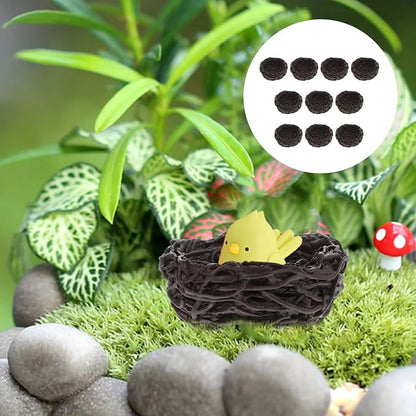 Miniature Fairy Garden Bird Nest: 10pcs Mini Resin Craft Bird Nest Landscape DIY Terrarium Bonsai Ornament