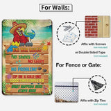 YOYI ART Funny Tiki Bar Rules Sign - Metal Patio Signs for Outside, Ourdoor, Vintage Tin Sign for Tiki Bar, Hawaii Theme, Beach, Yard, Pool, Garden and Patio Decor Wall Art Accessories, 8 x 12 inch
