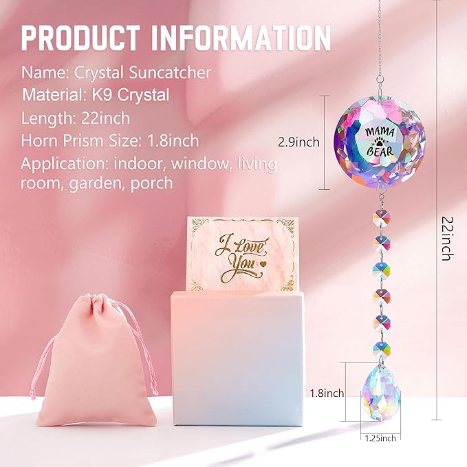 Gifts for Women,Inspirational Crystal Sun Catcher Gifts Motivational Crystal Decoration Gift for Women Graduationg Christmas Birthday