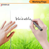 100Pack White Marking Flags, JIZHGRAD 16x4x5 Inch Marker Flags Use for Yard & Lawn, Boundary & Dog Training, Survey & Landscape, Sprinkler & Surveyor, Garden & Construction, High Visibility, Sturdy, Versatile, UV & Weather Resistant