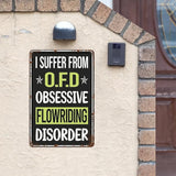 Vintage Metal Tin Sign Obsessive Love Flowriding Flowboarding for Home,Patio,Yard,Kitchen & More 8x12 Inches Retro Funny Quote Wall Decor for Indoor & Outdoor Use