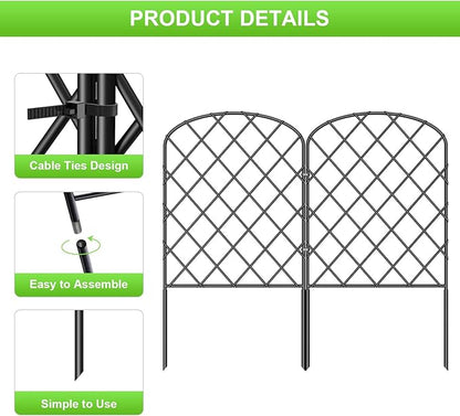 OUSHENG 25 Pack Decorative Garden Fence, Total 27ft(L) x 24in(H) Animal Barrier Border, Rustproof Metal Wire Section Edging Fencing Panel for Outdoor Patio Garden Yard, Arched