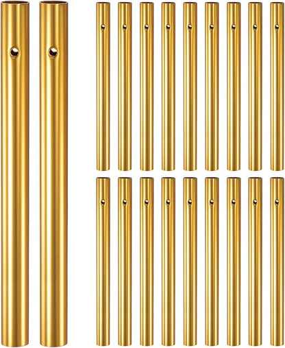 M METERXITY 20-Pack Wind Chime Tubes, Aluminum Wind Chime Empty Tubes, Metal Wind Bell for Adults Arts and Crafts/DIY Home Garden Outdoor Hanging Decorations [1x12cm, Gold]