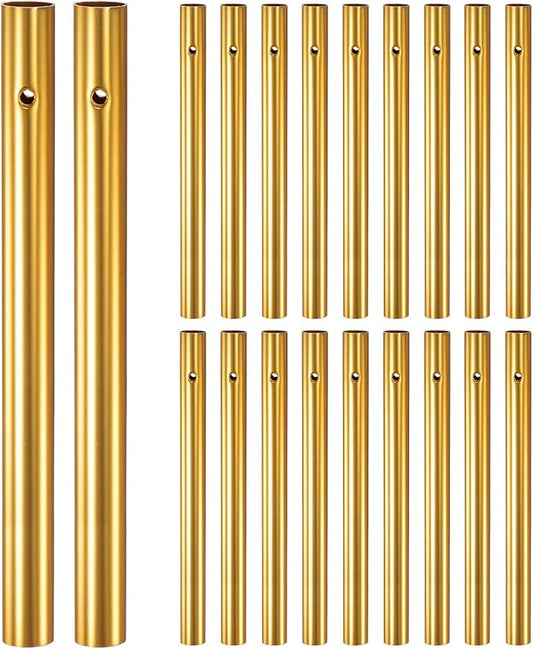 M METERXITY 20-Pack Wind Chime Tubes, Aluminum Wind Chime Empty Tubes, Metal Wind Bell for Adults Arts and Crafts/DIY Home Garden Outdoor Hanging Decorations [1x12cm, Gold]
