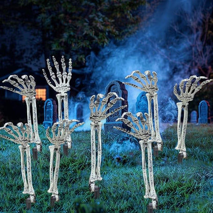 AISENO 8PC Realistic Skeleton Arm Stakes Halloween Decorations for Lawn Stakes Garden Groundbreaker Halloween Skeleton Decoration