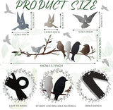 Ferraycle Metal Bird Wall Art Birds on the Branch Decor Metal Sculpture Silhouette Ornament Branch Wall Hanging Sign for Balcony Garden Home Decor(Dark Colors)