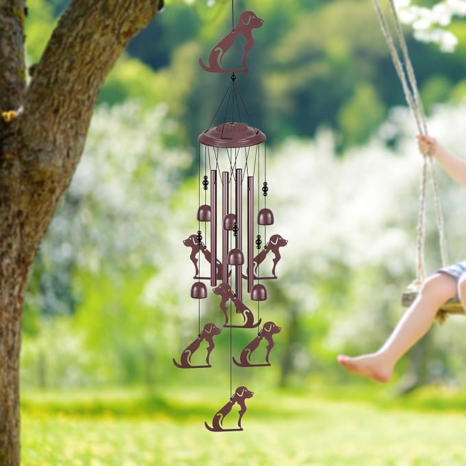 Dogs Wind Chimes Outdoor Decoration, Gifts for Mom, Home, Garden, Balconies, Rooms, Patio, Indoor, Puppy Ornaments, Memorial Wind Chimes, 37.5 Inch Labrador Wind Catcher, Outside Dog Wind Bells Decor