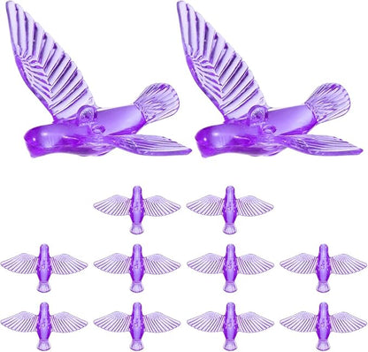 M METERXITY 12-Pack Wind Chime Pendants, 4.3cm Acrylic Peace Dove Shape DIY Wind Chime Parts Supplies for Craft Projects/Custom Home Garden Outdoor Hanging Decorations [Purple]