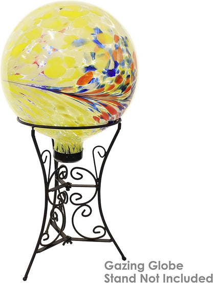 Sunnydaze 10-Inch Gazing Ball for Garden - Glass Gazing Globe for Outside - Garden Orb Yard Decor - Bright Summer Burst - Set of 2